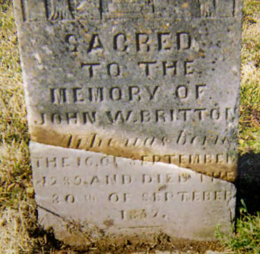 Stone of John W. Britton.