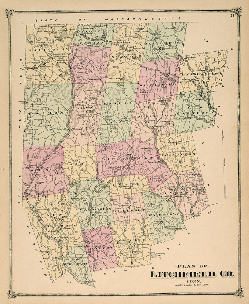 1874 Map of Litchifeld, Connecticut