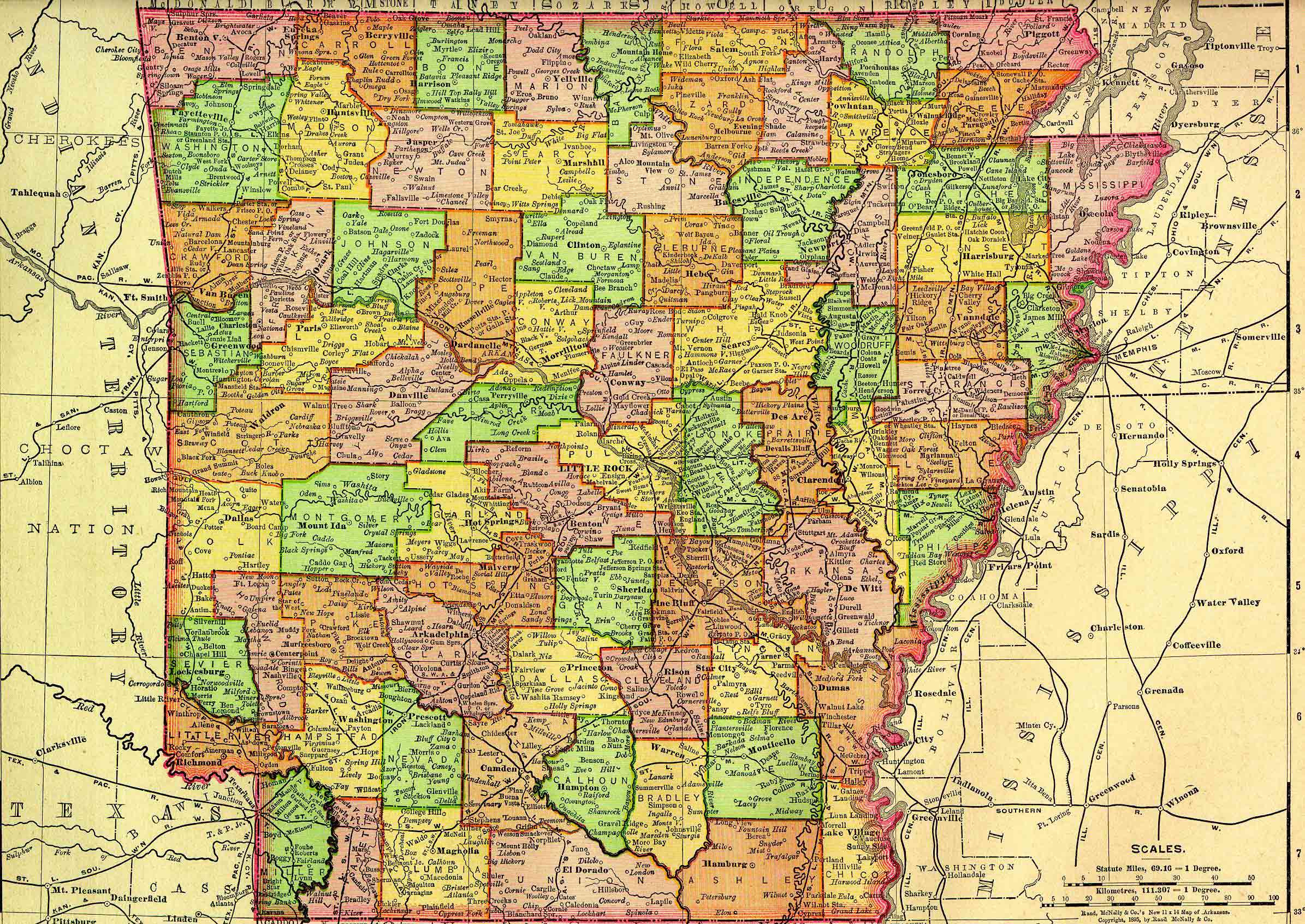 1895 Map of Arkansas