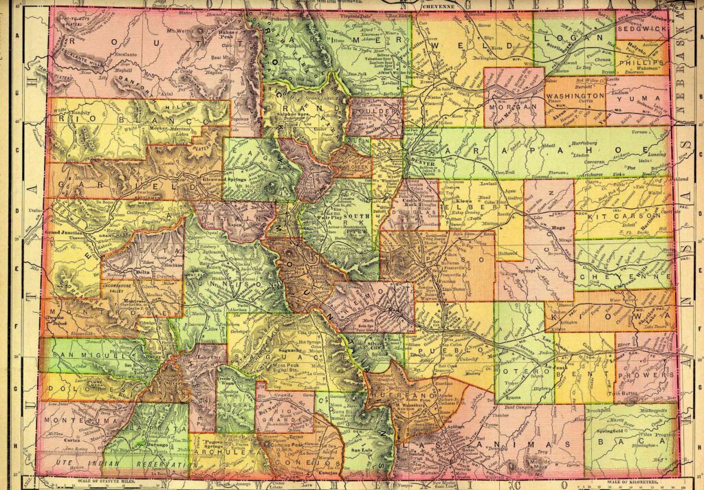 1895 Map of Colorado