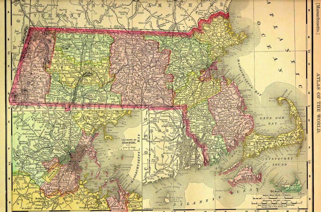 1895 Map of Massachusetts