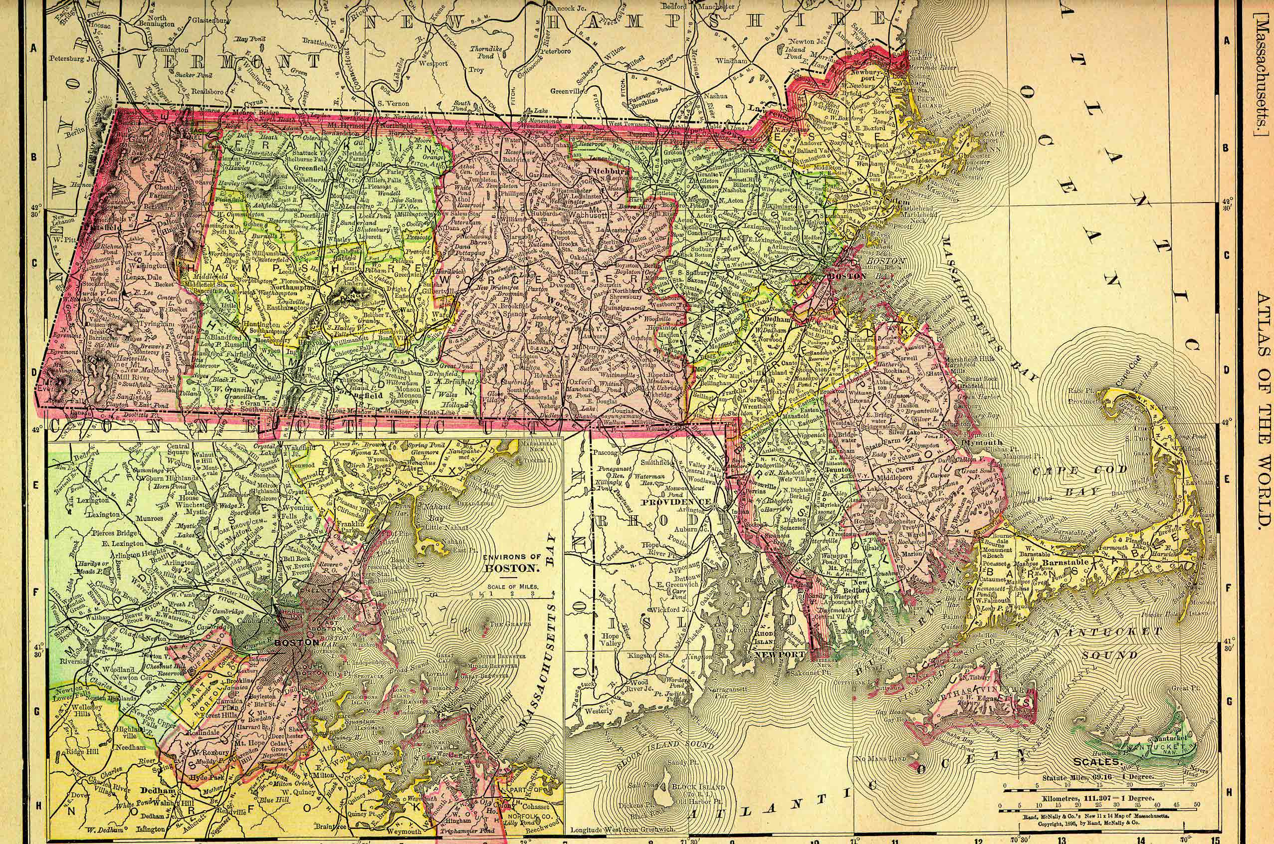 1895 Map of Massachusetts