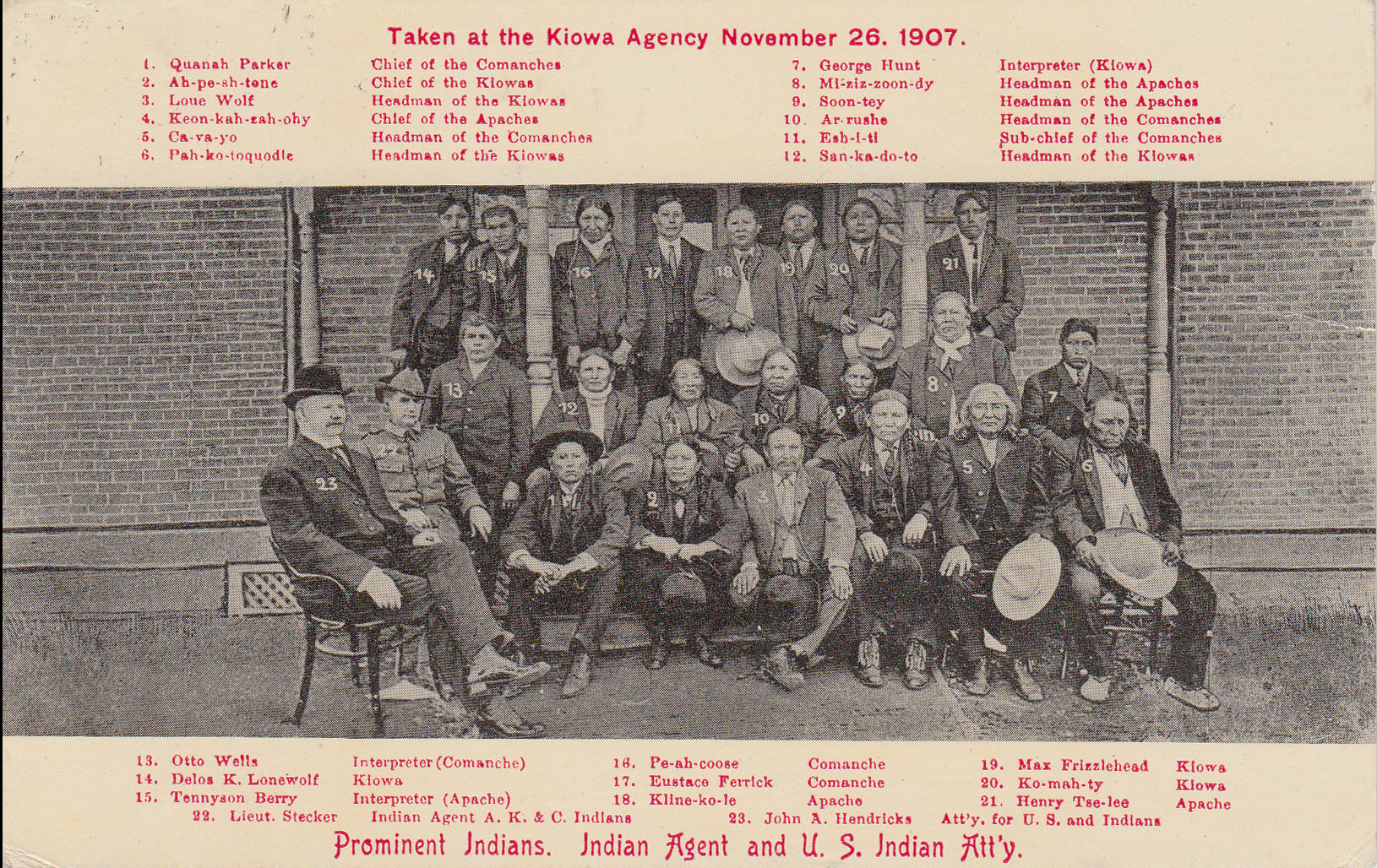 Prominent Indians at the Kiowa Agency, 1907
