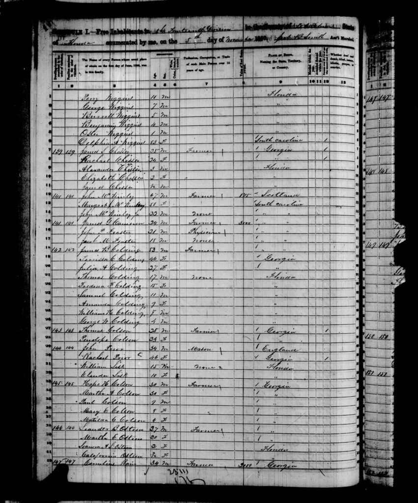 1850 Census Alachua County FL - page 20