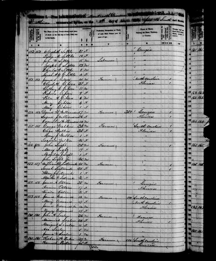 1850 Census Alachua County FL - page 22