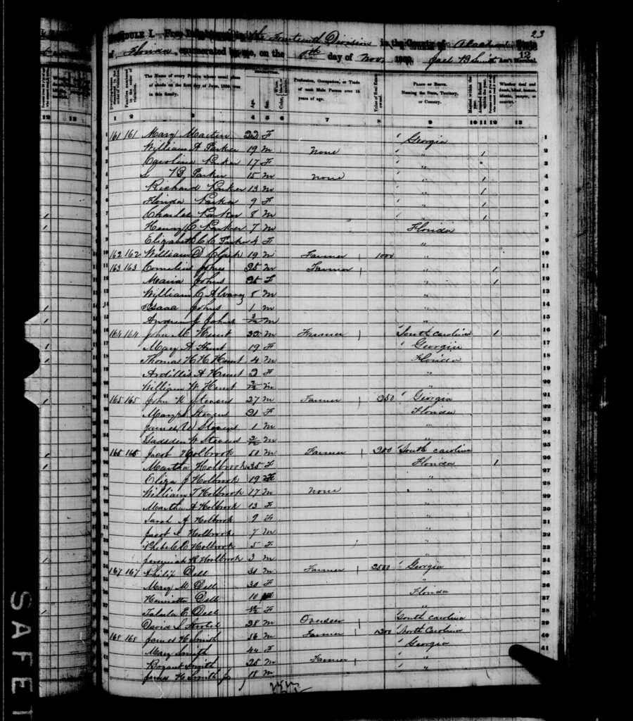 1850 Census Alachua County FL - page 23