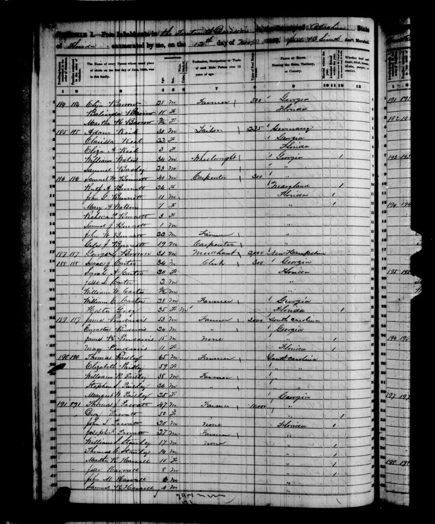 1850 Census Alachua County FL - page 26
