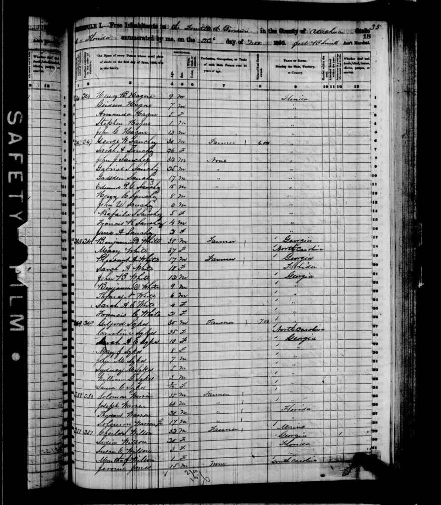 1850 Census Alachua County FL - page 35