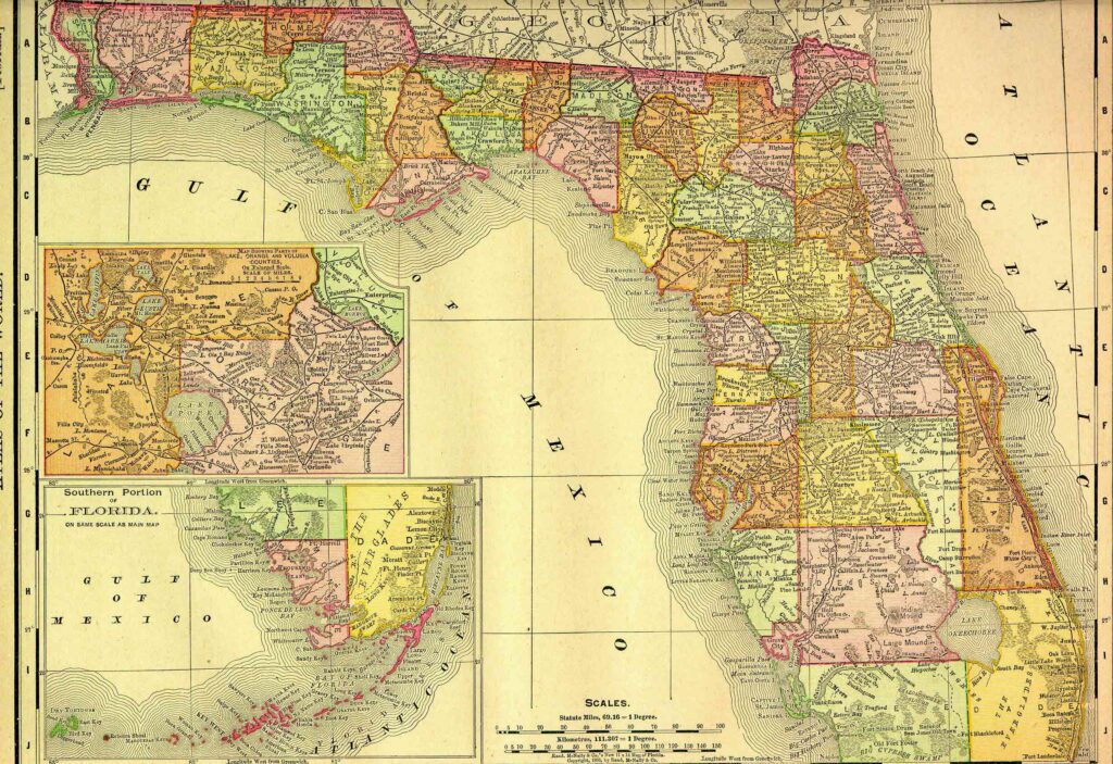 1895 Map of Florida
