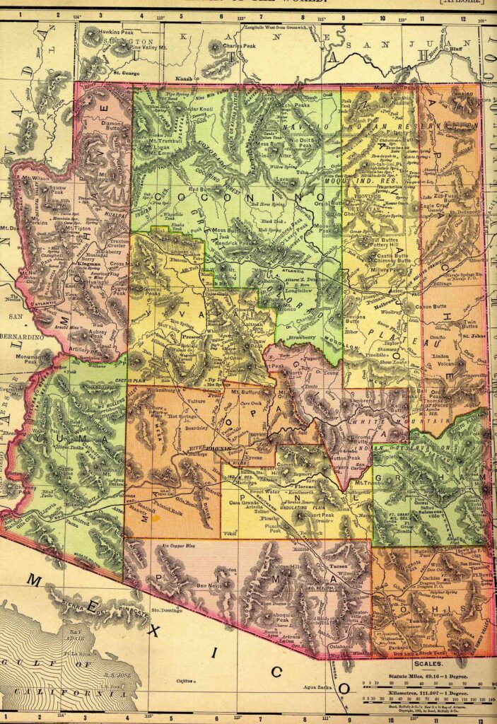 1895 Map of Arizona