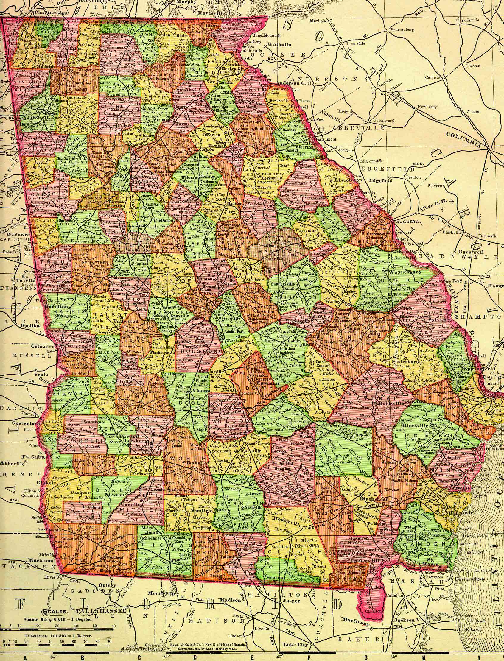 1895 Map of Georgia