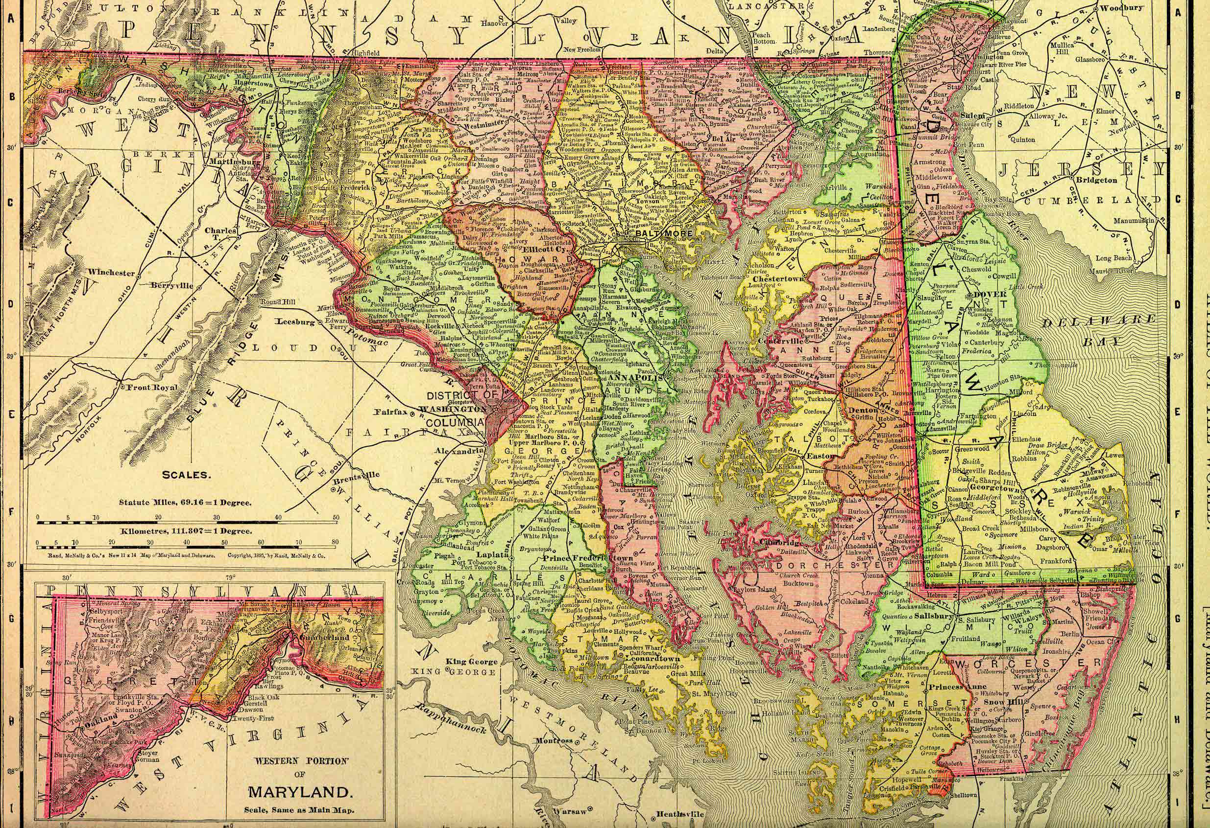 1895 Map of Maryland