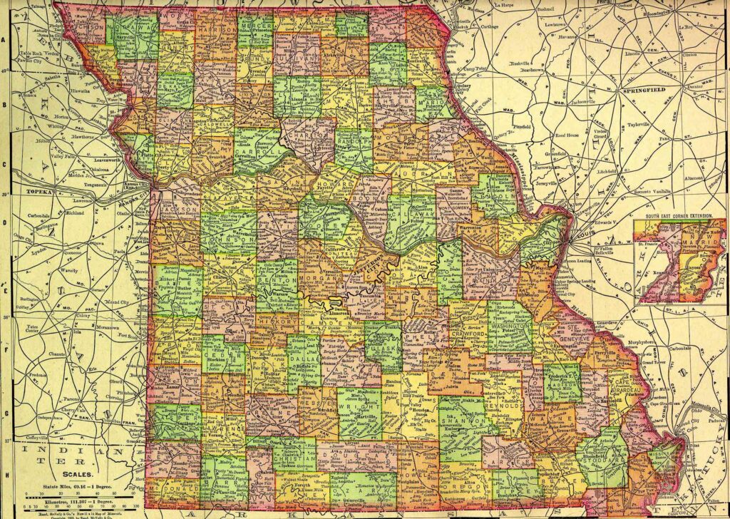 1895 Map of Missouri