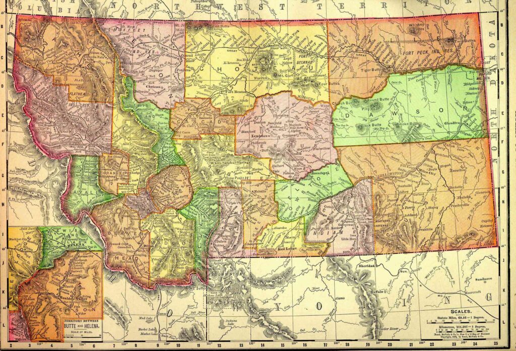 1895 Map of Montana