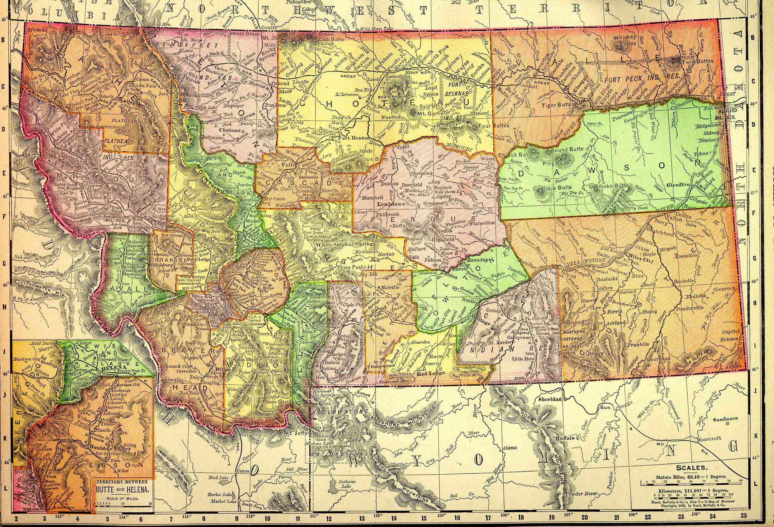 1895 Map of Montana