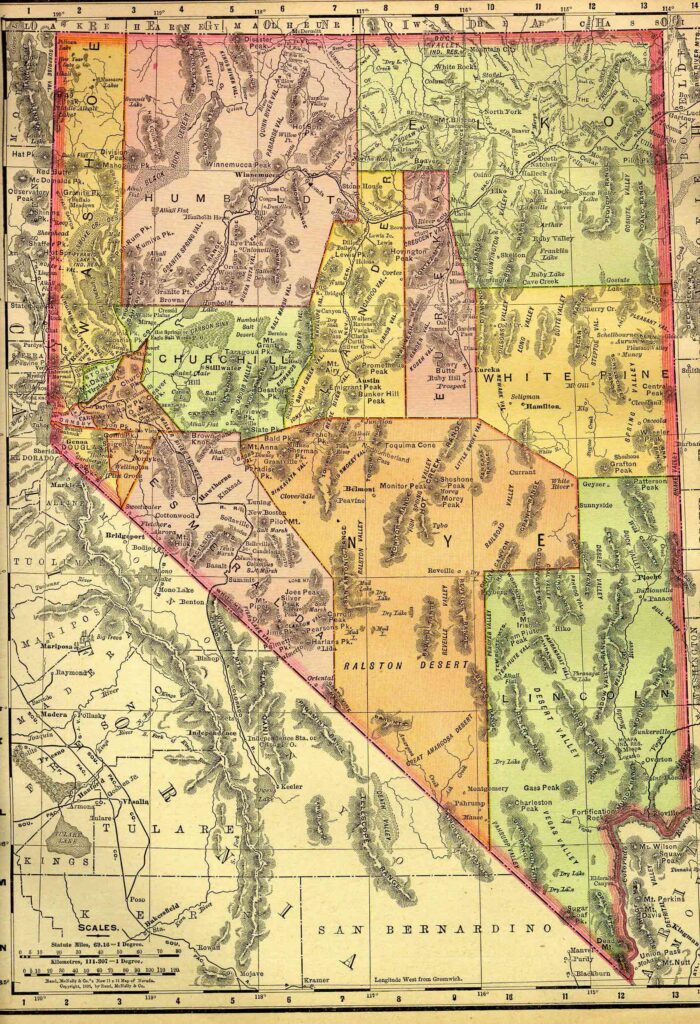 1895 Map of Nevada