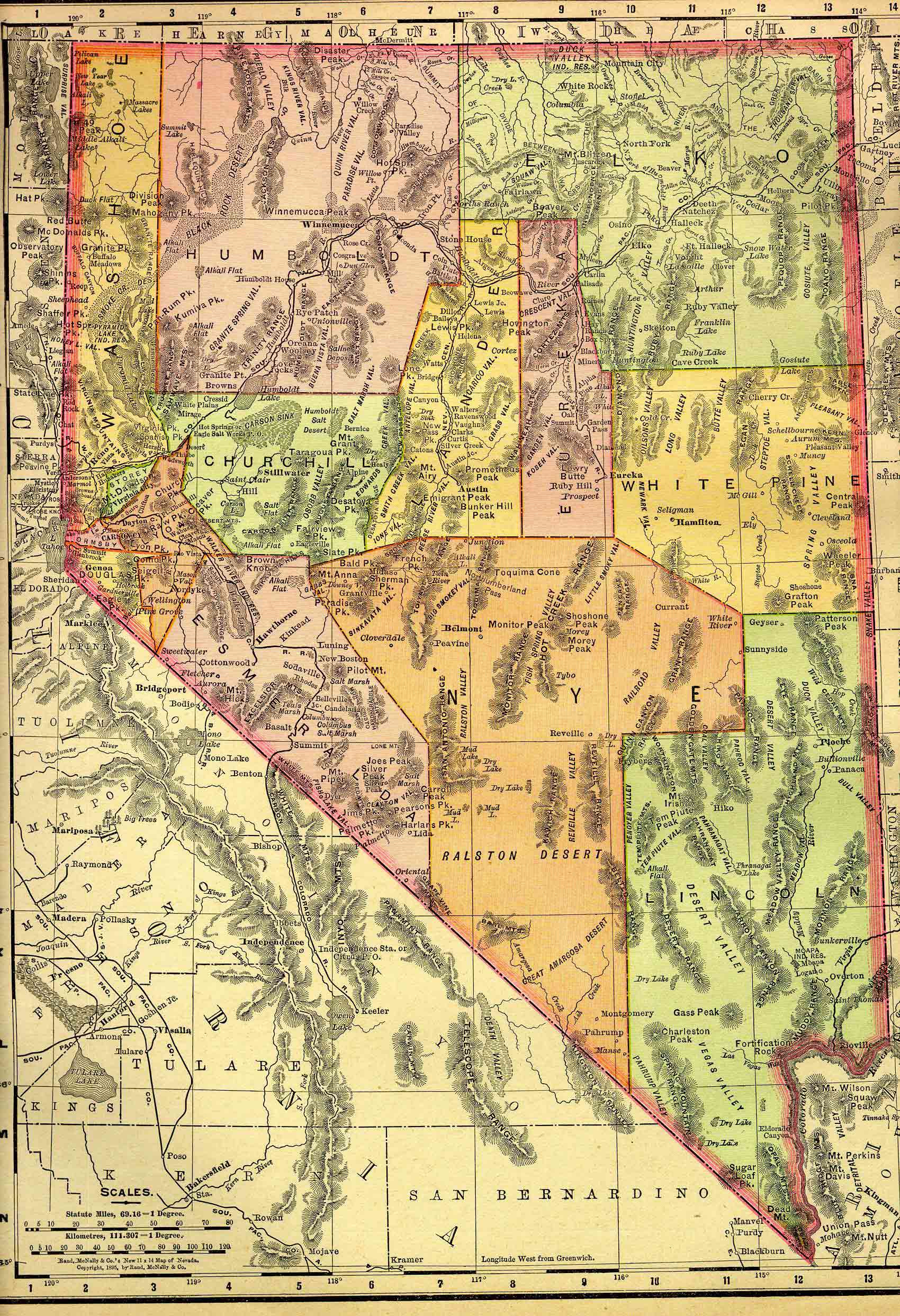 1895 Map of Nevada