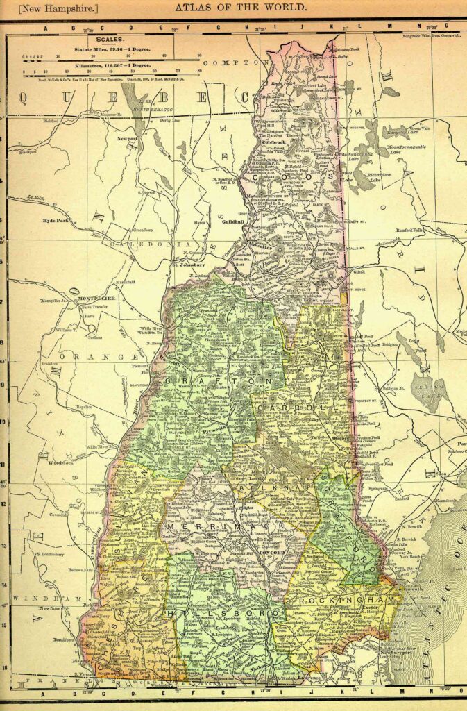 1895 Map of New Hampshire