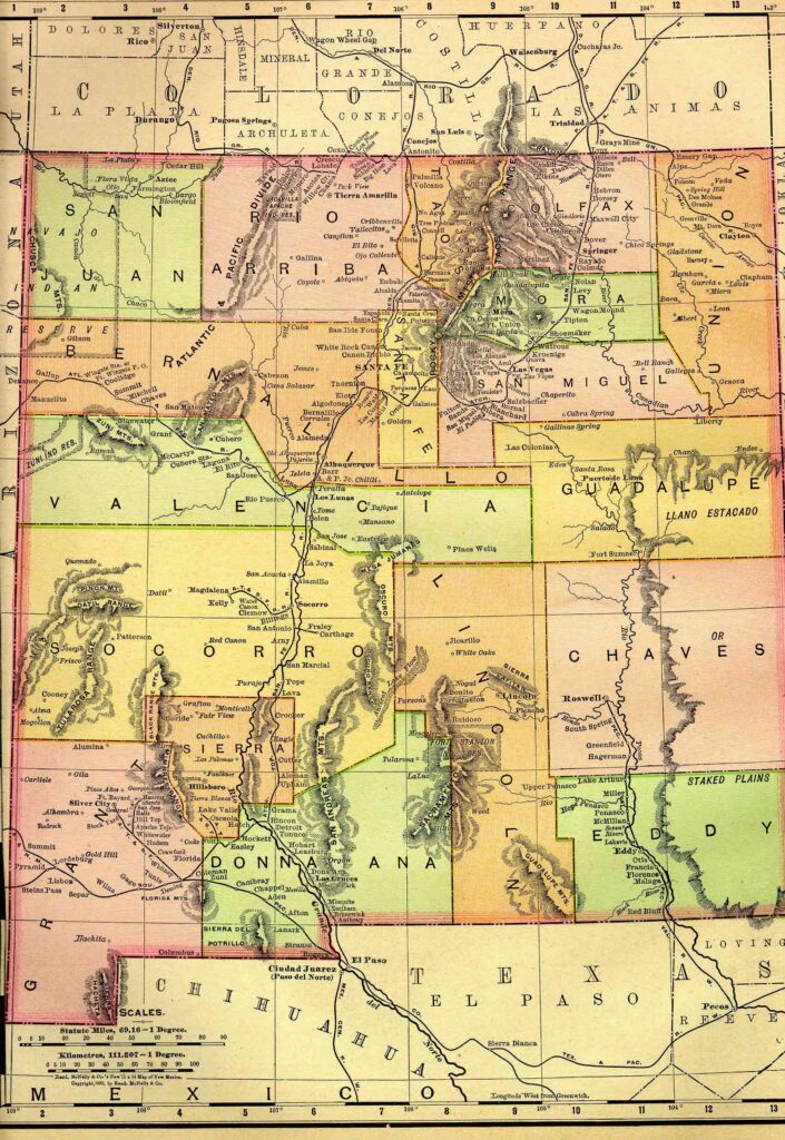 1895 Map of New Mexico