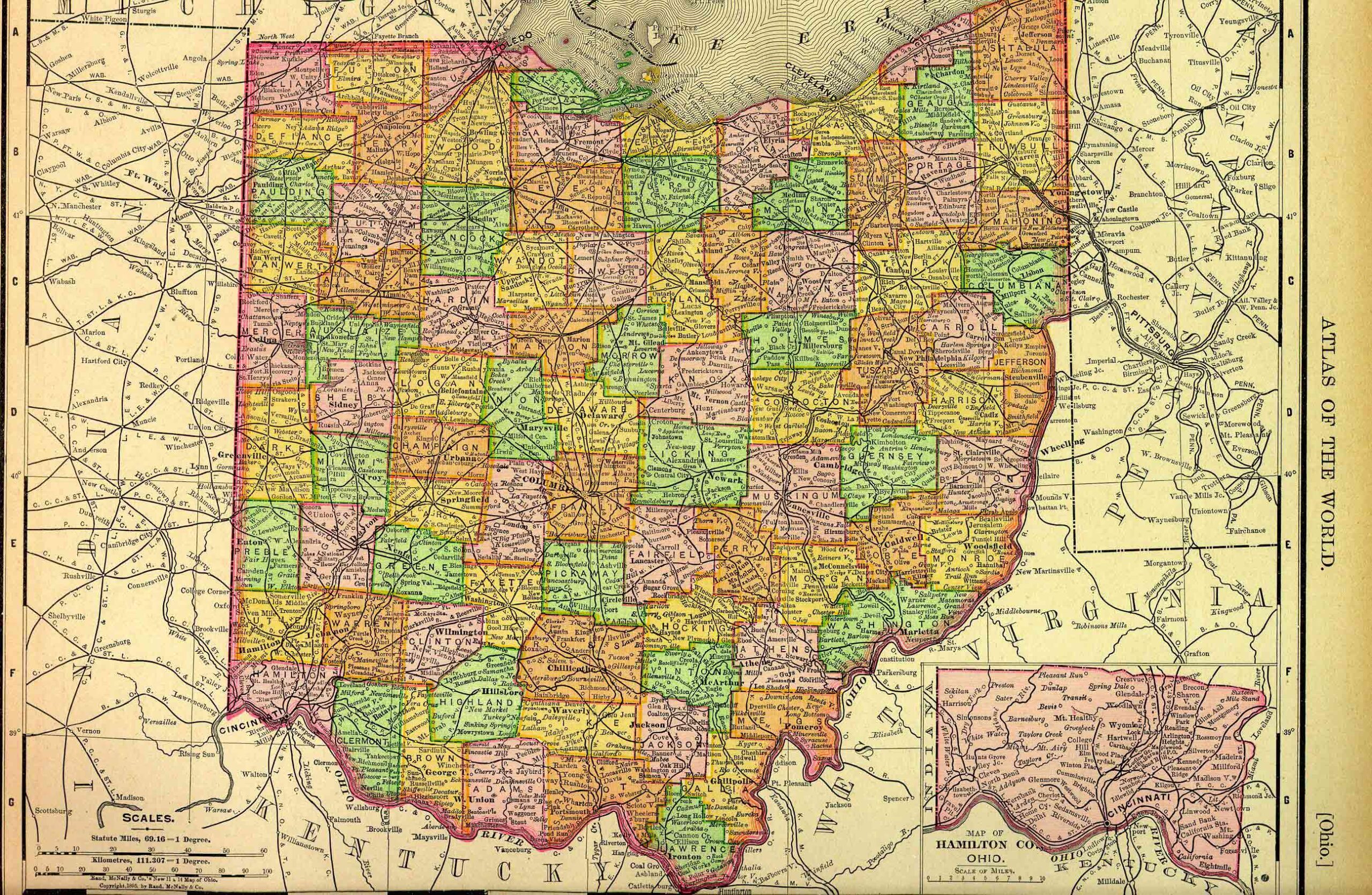 1895 Map of Ohio