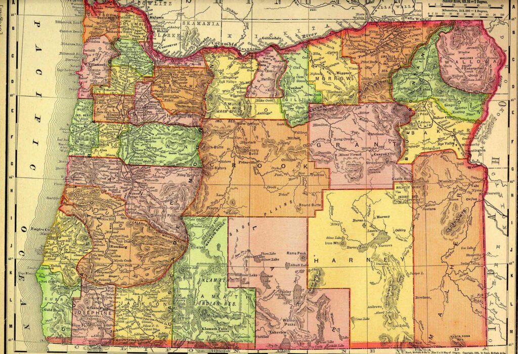 1895 Map of Oregon