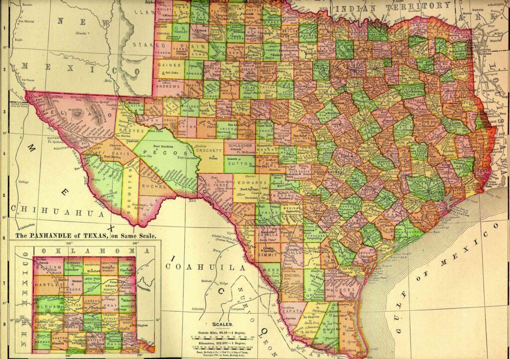 1895 Map of Texas