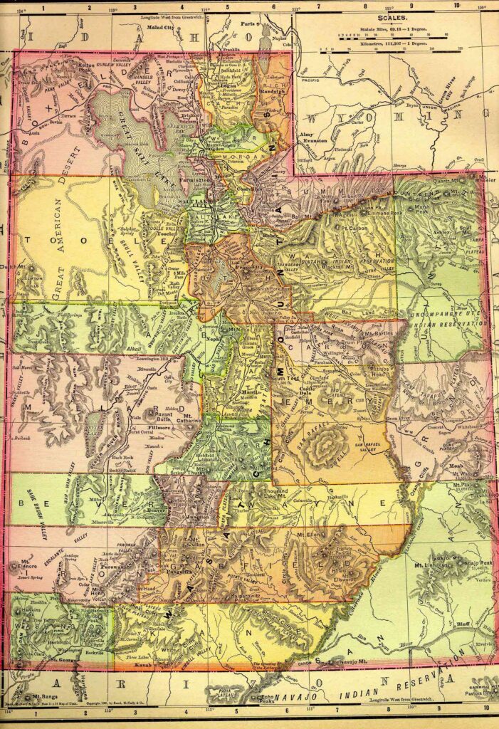 1895 Map of Utah