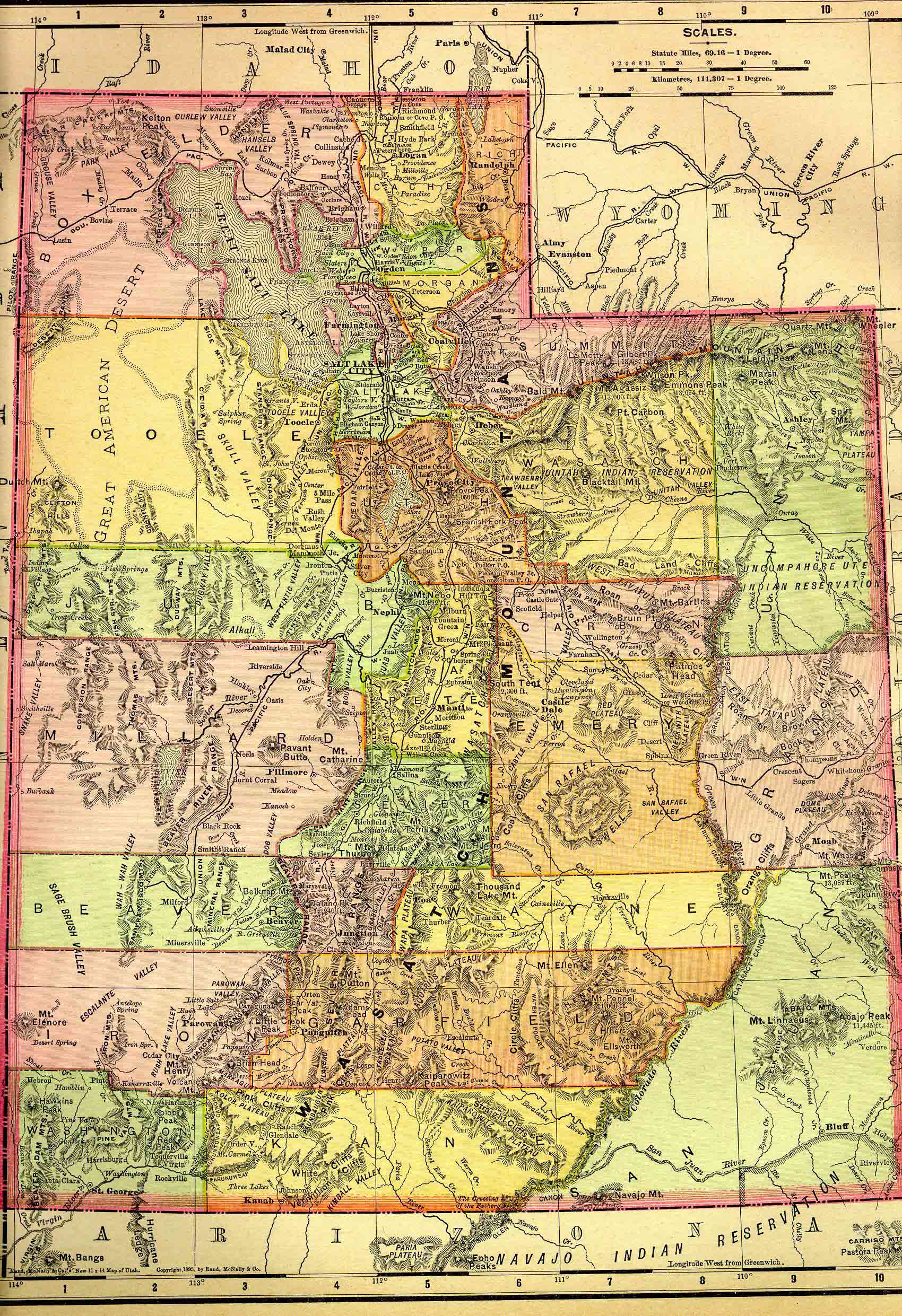 1895 Map of Utah