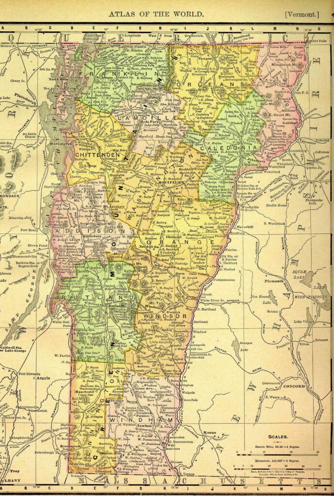 1895 Map of Vermont