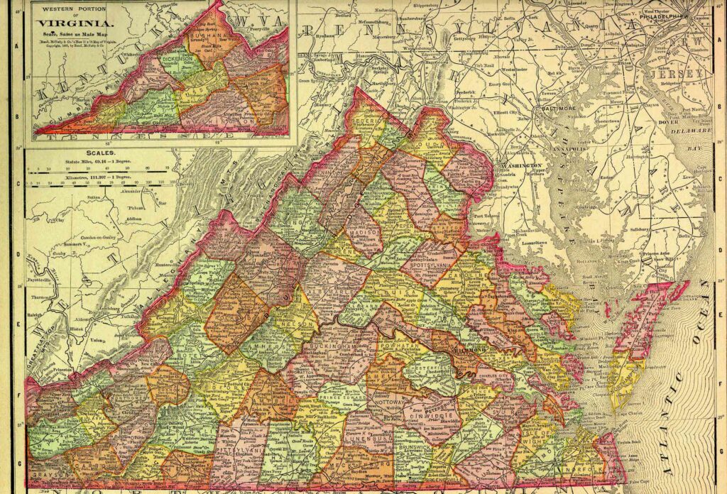 1895 Map of Virginia