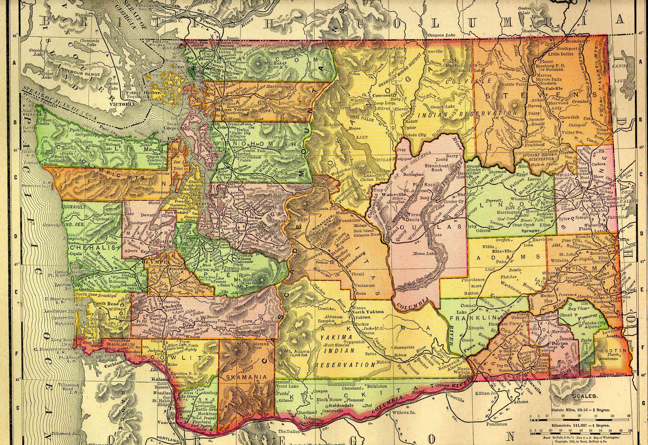 1895 Map of Washington