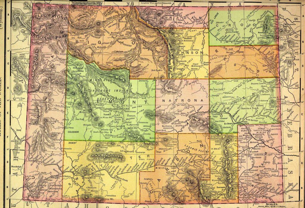 1895 Map of Wyoming