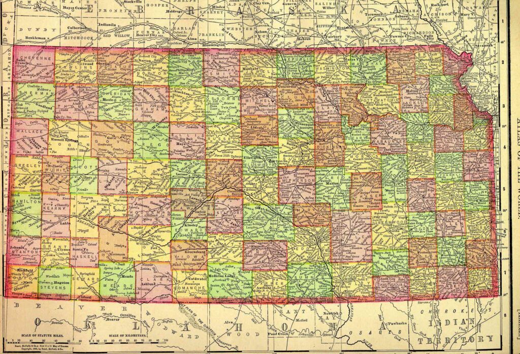 1895 Map of Kansas