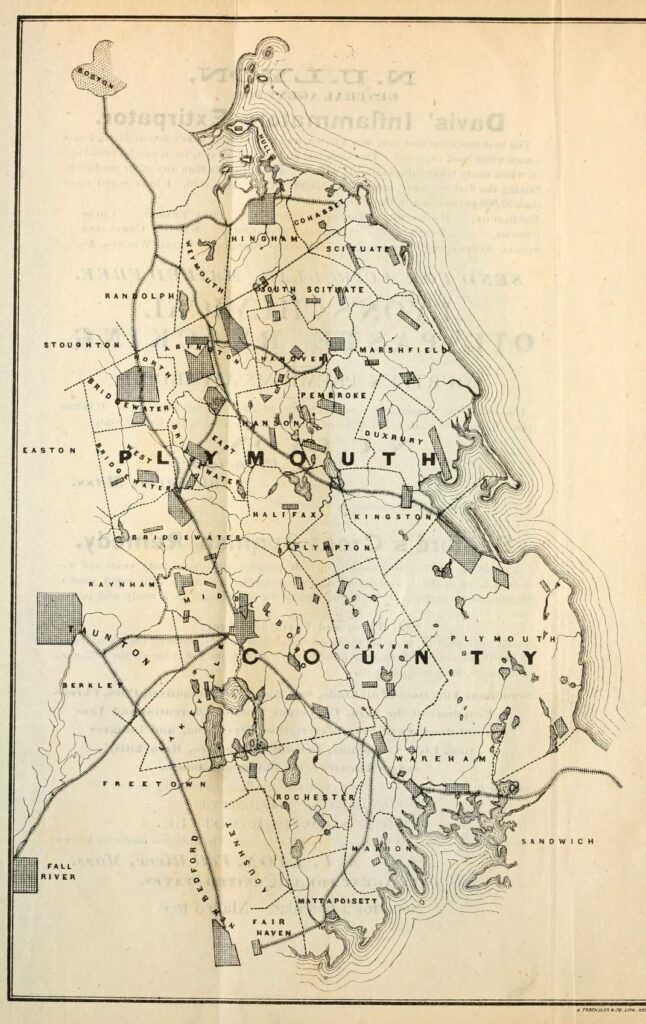 1867 Map of Plymouth County Massachusetts